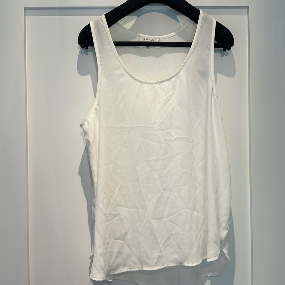 Babaton White sheer tank blouse